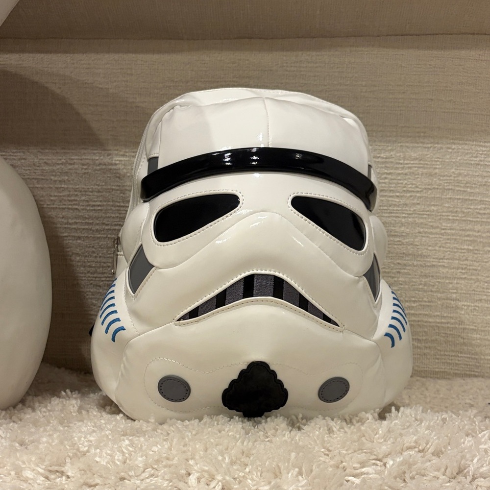 Stormtrooper Helmet Backpack- Vitnl Leather with Black & Blue Accents